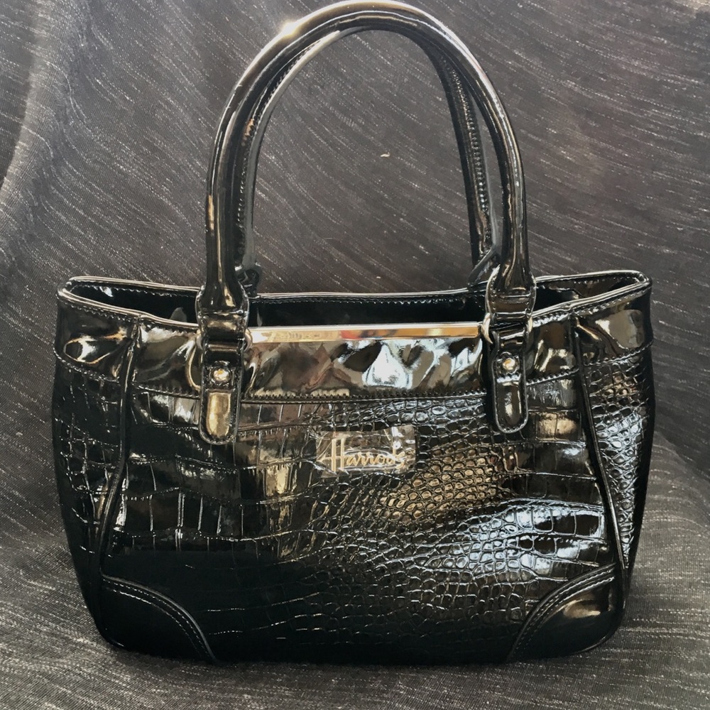 Patent crocodile Harrods Handbag